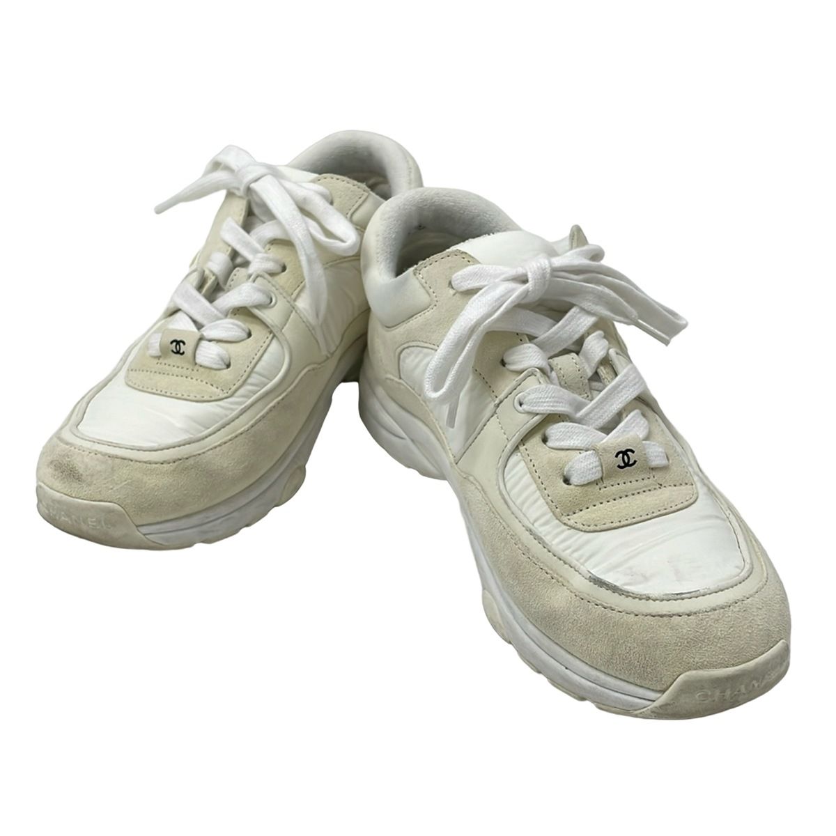 Chanel Sneakers 37 Ivory CC Logo — view 2