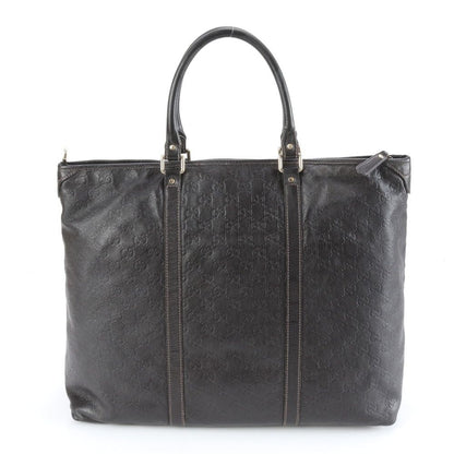 Gucci Guccissima Leather Boston Bag Business Travel Tote Carry Brown — view 3