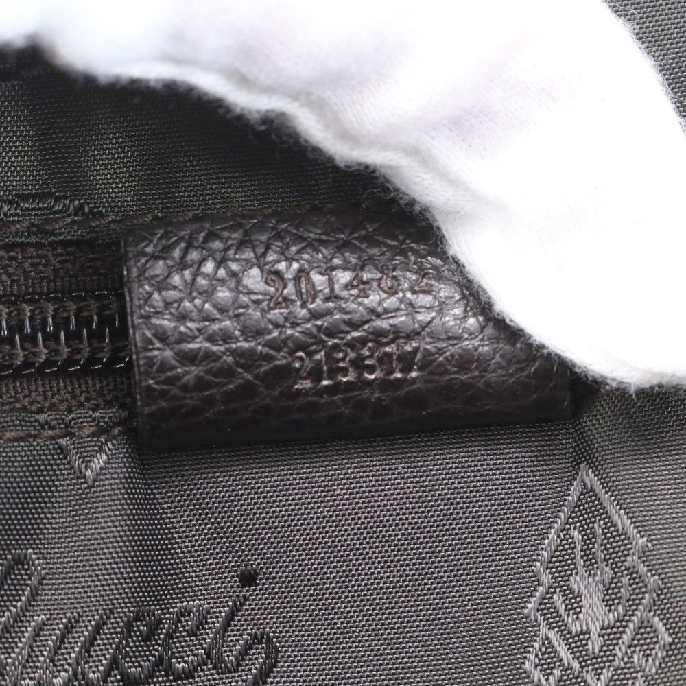Gucci Guccissima Leather Boston Bag Business Travel Tote Carry Brown — view 9