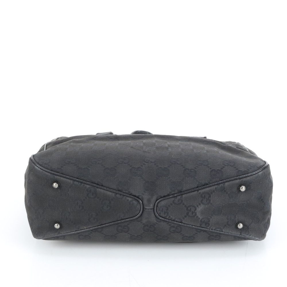 Gucci GG Canvas Leather Tote Shoulder Hand Black — view 5