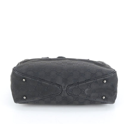 Gucci GG Canvas Leather Tote Shoulder Hand Black — view 5