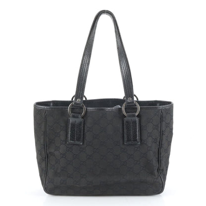 Gucci GG Canvas Leather Tote Shoulder Hand Black — view 3