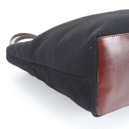 Fendi FF Logo Leather Tote Shoulder Hand Black — view 6
