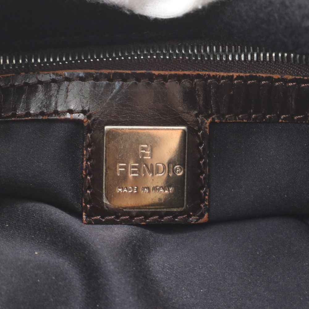 Fendi FF Logo Leather Tote Shoulder Hand Black — view 8
