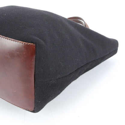 Fendi FF Logo Leather Tote Shoulder Hand Black — view 4