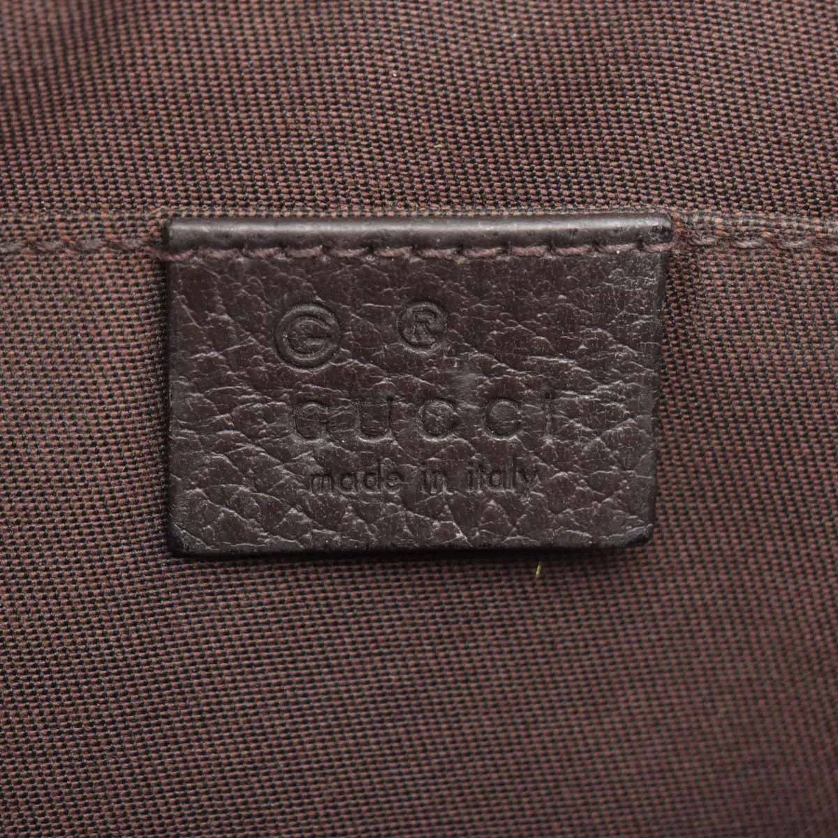 Gucci GG Canvas Leather 2-Way Belt Bag Crossbody Waist Pouch Shoulder Brown — view 8