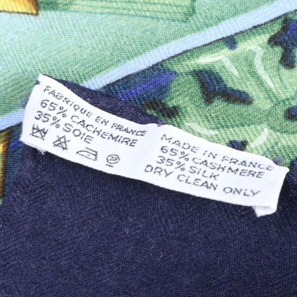 Hermes Tagged Carre Jean 140 Soleil de Soie Silk Sun Cashmere Scarf — view 9