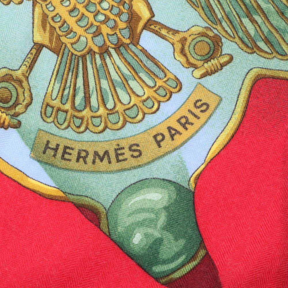 Hermes Tagged Carre Jean 140 Soleil de Soie Silk Sun Cashmere Scarf — view 7