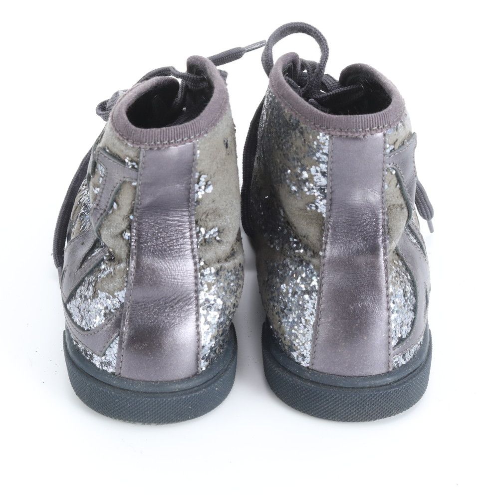 Louis Vuitton Glitter LV Logo High Cut Sneakers 36.5 Leather Lace — view 3