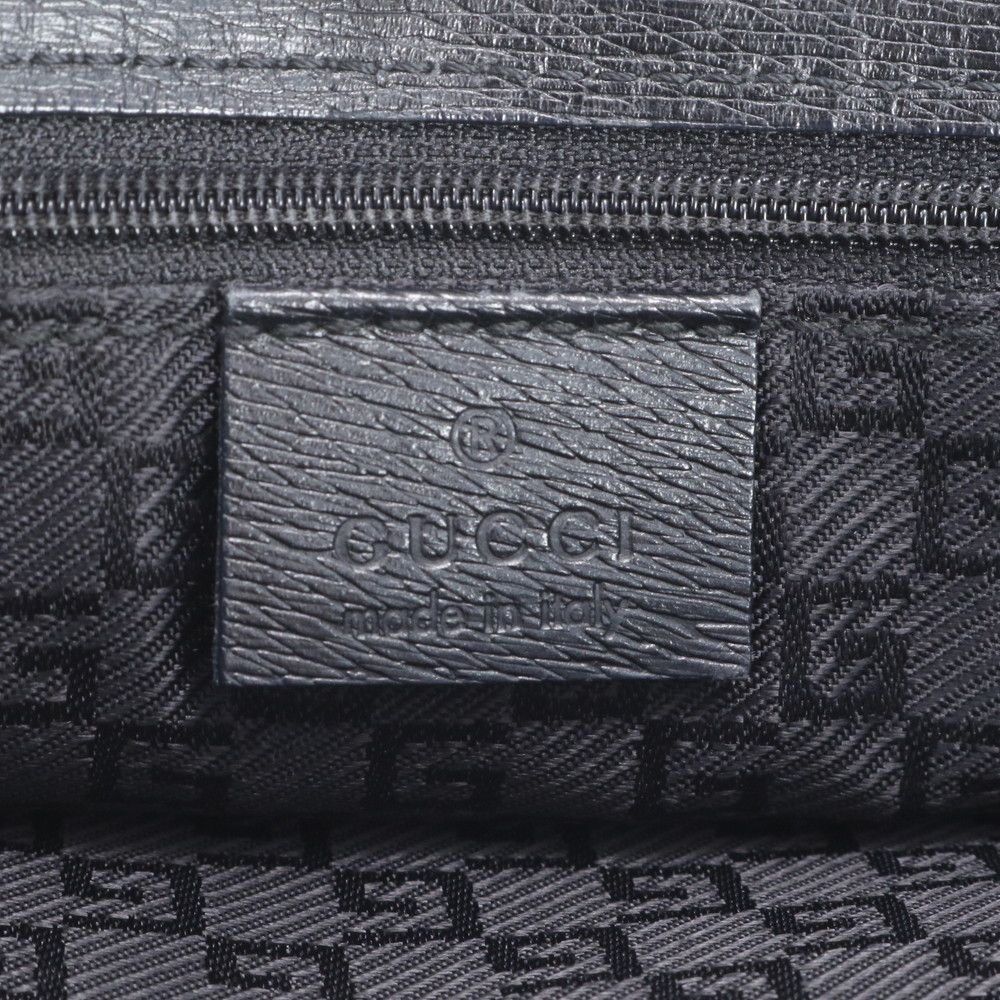 Gucci 002 Leather Business Document Briefcase Tote Black — view 9