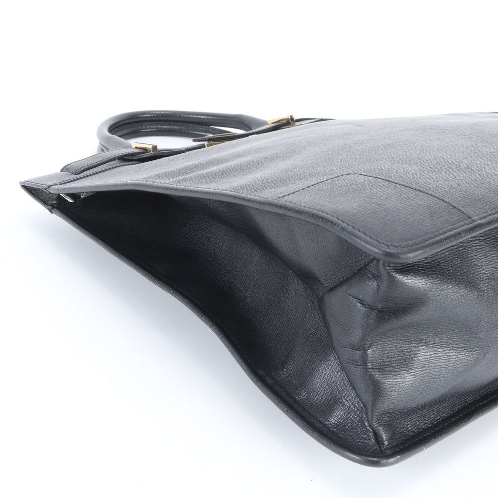 Gucci 002 Leather Business Document Briefcase Tote Black — view 6