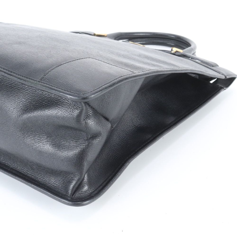 Gucci 002 Leather Business Document Briefcase Tote Black — view 4
