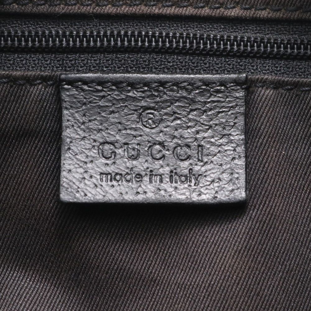 Gucci GG Canvas Leather Tote Shoulder Hand Black — view 8