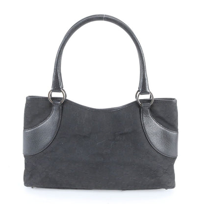Gucci GG Canvas Leather Tote Shoulder Hand Black — view 3