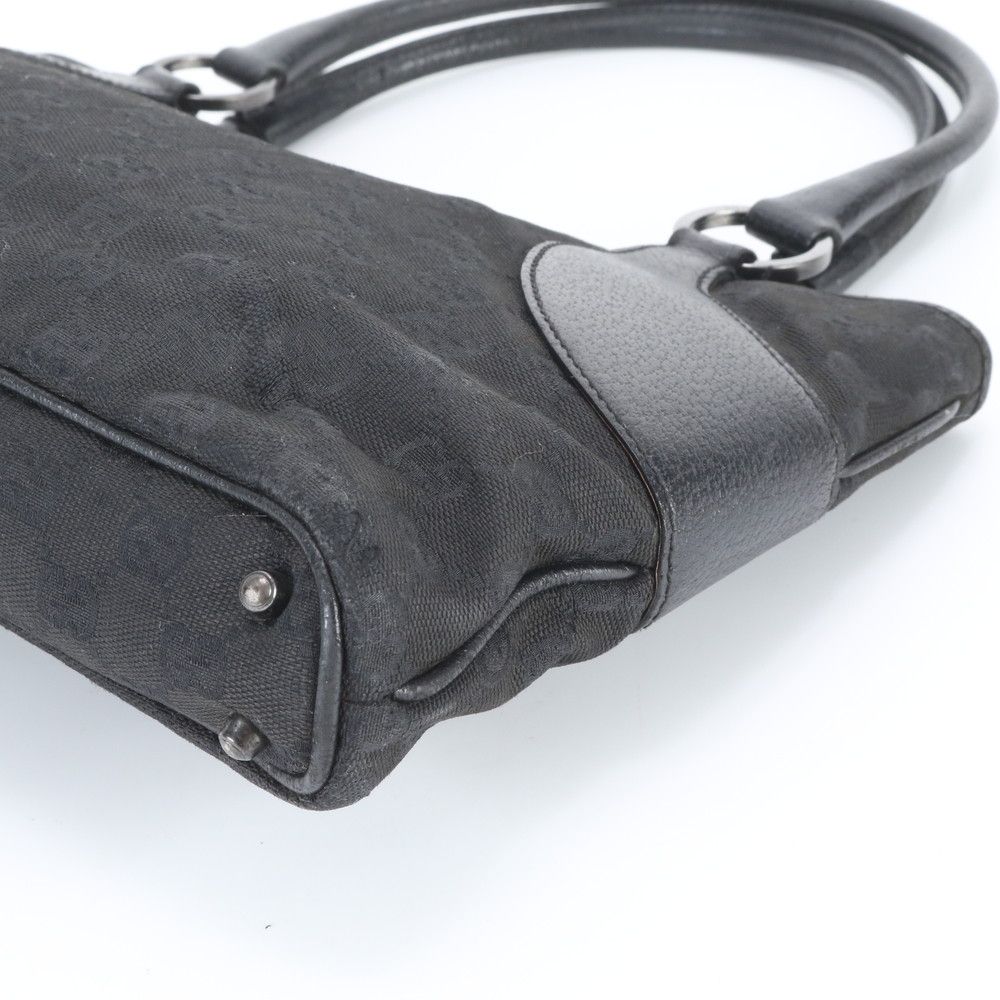 Gucci GG Canvas Leather Tote Shoulder Hand Black — view 4