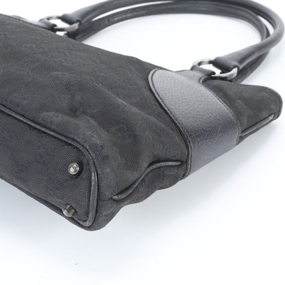 Gucci GG Canvas Leather Tote Shoulder Hand Black — view 4