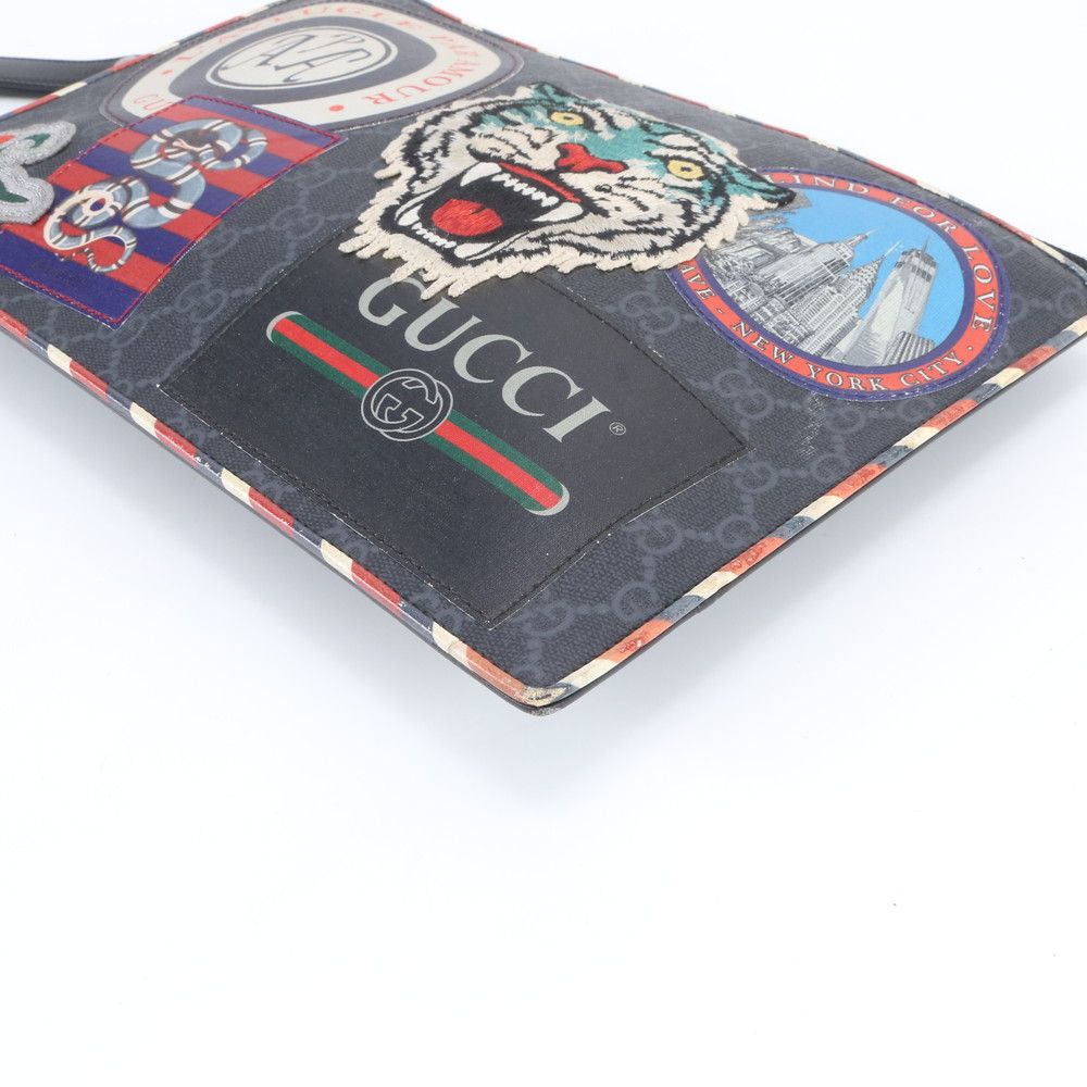 Gucci GG Supreme Night Courier Leather Clutch Pouch Business — view 5