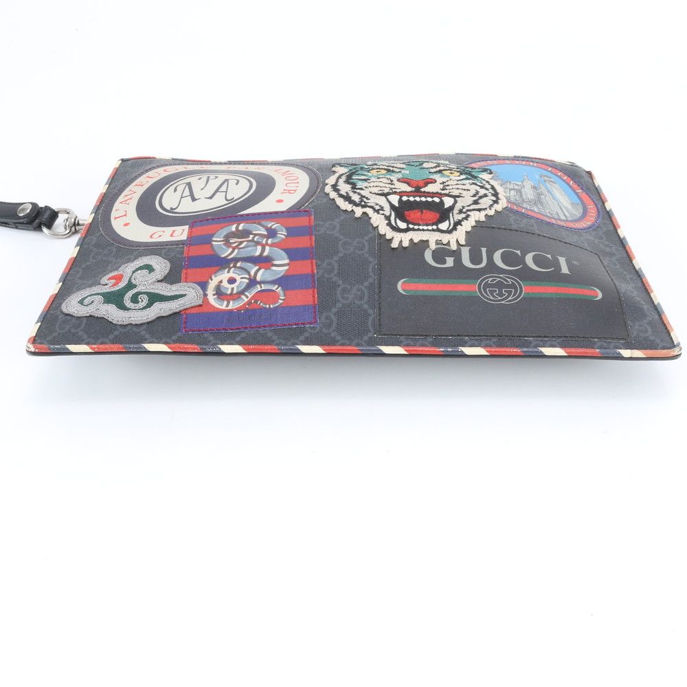 Gucci GG Supreme Night Courier Leather Clutch Pouch Business — view 6