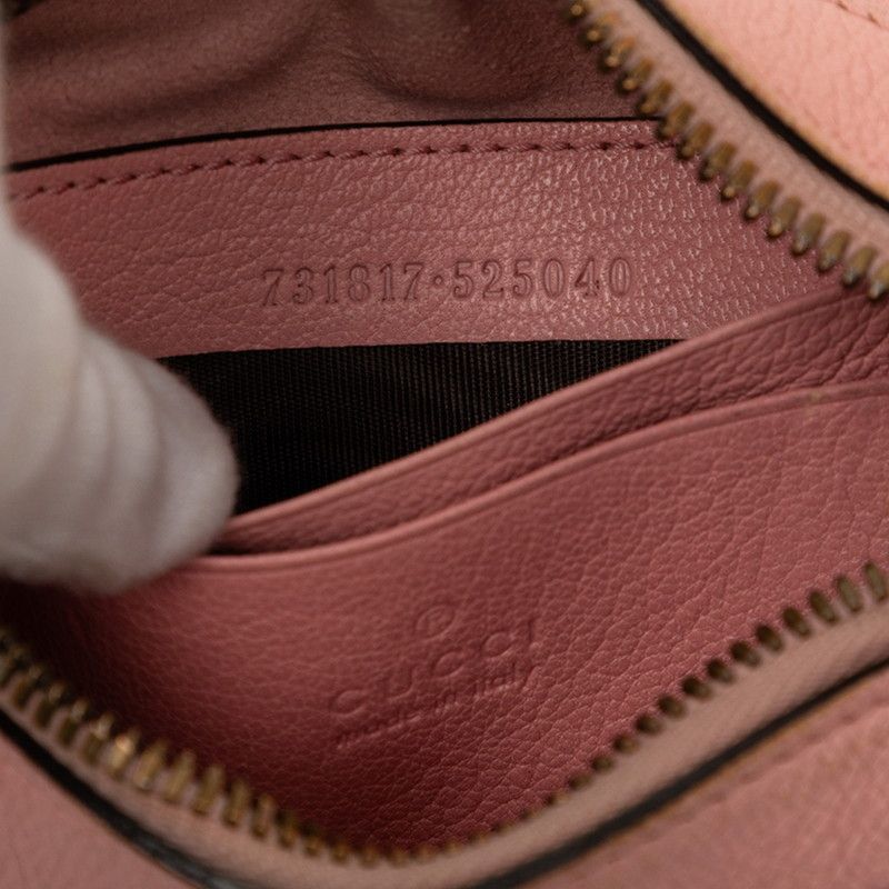 Gucci Double Aphrodite Shoulder Bag Pink Leather — view 6