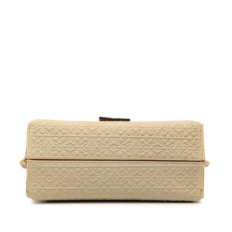 Loewe Anagram Avenue Crossbody Chain Shoulder Bag Beige Canvas Leather — view 3