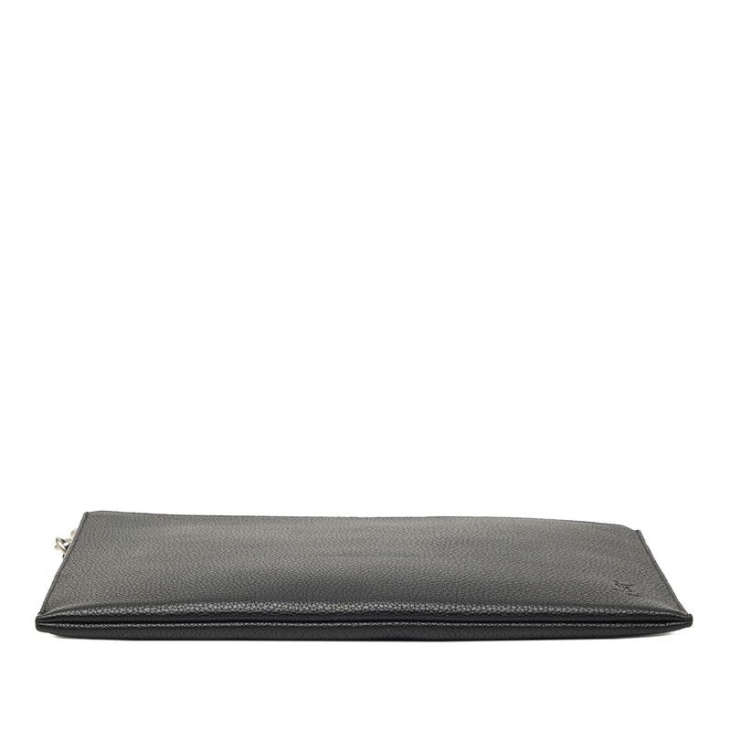 Saint Laurent YSL Logo Clutch Black Leather — view 3