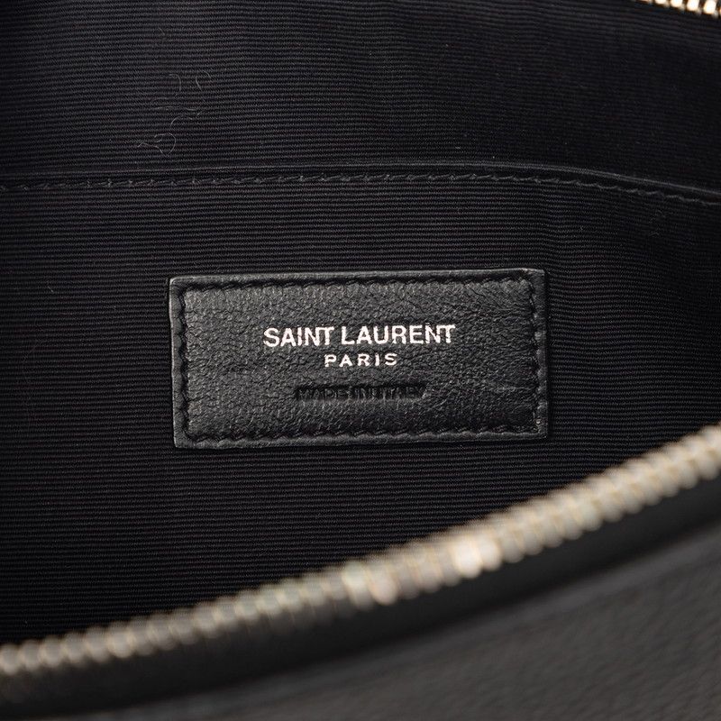 Saint Laurent YSL Logo Clutch Black Leather — view 5