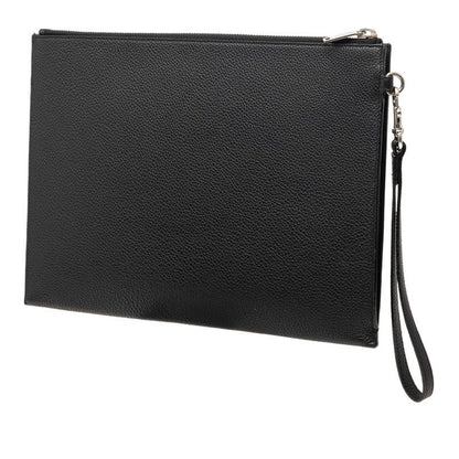 Saint Laurent YSL Logo Clutch Black Leather — view 2