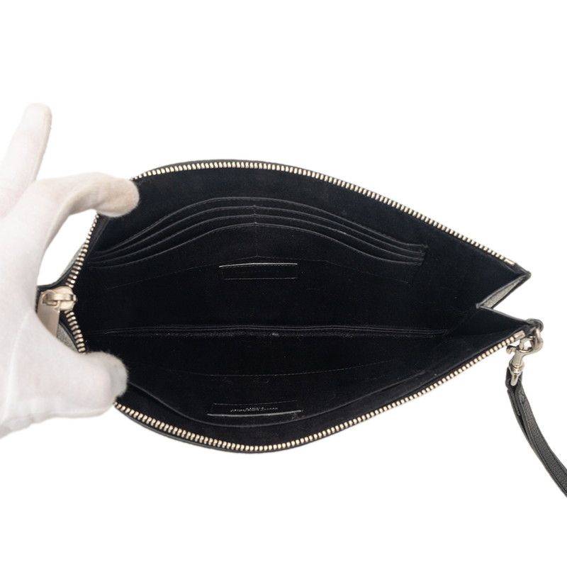 Saint Laurent YSL Logo Clutch Black Leather — view 4