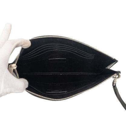 Saint Laurent YSL Logo Clutch Black Leather — view 4