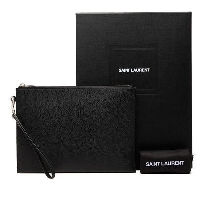 Saint Laurent YSL Logo Clutch Black Leather — view 7