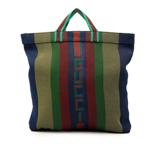 Gucci Uvan Rubber Tote Logo Braided Multicolor Cotton