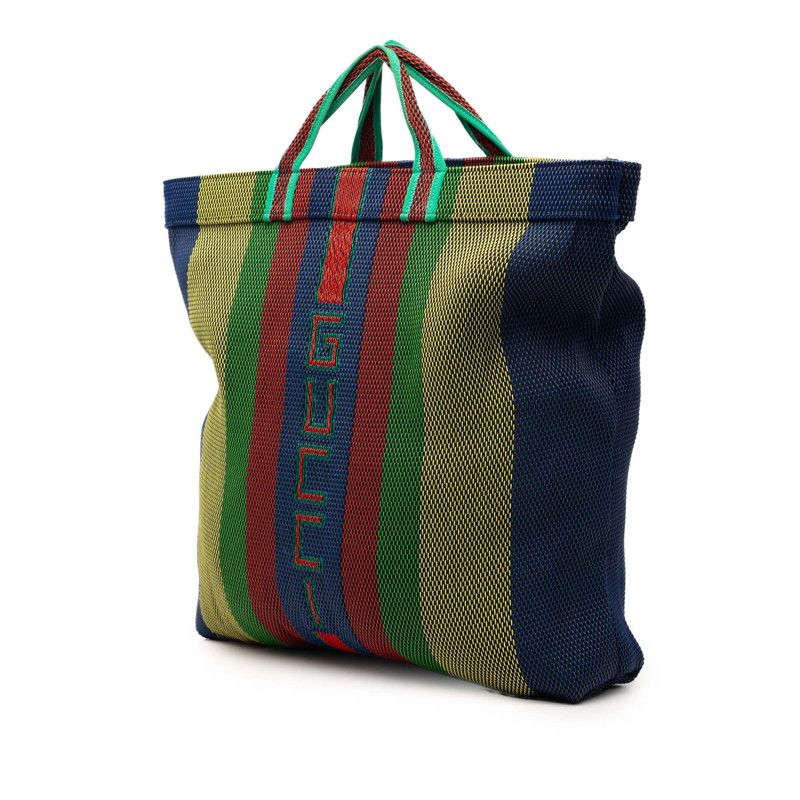 Gucci Uvan Rubber Tote Logo Braided Multicolor Cotton — view 2