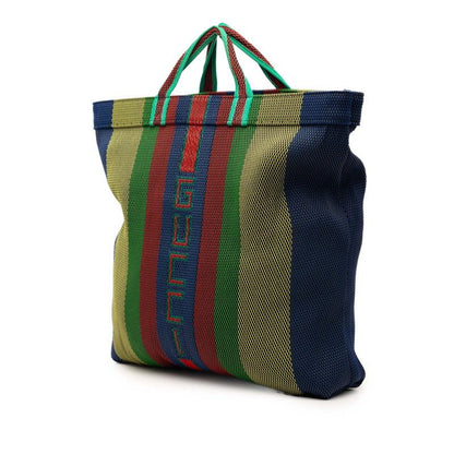 Gucci Uvan Rubber Tote Logo Braided Multicolor Cotton — view 2