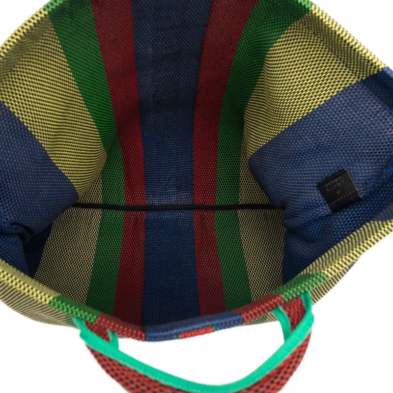 Gucci Uvan Rubber Tote Logo Braided Multicolor Cotton — view 4