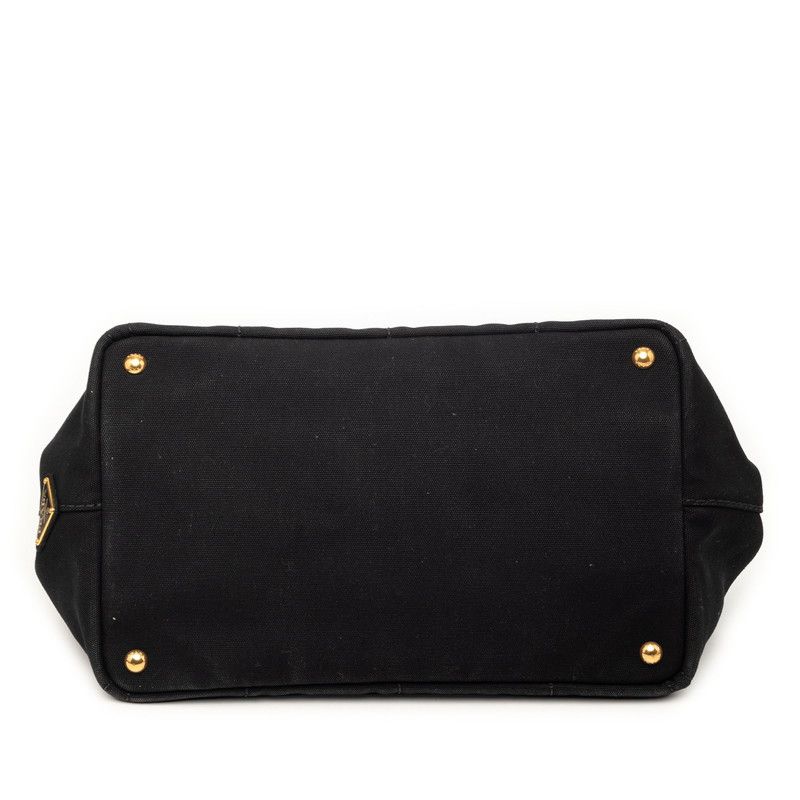 Prada Canapa Large Tote Shoulder Bag 2-Way Black Canvas — view 3