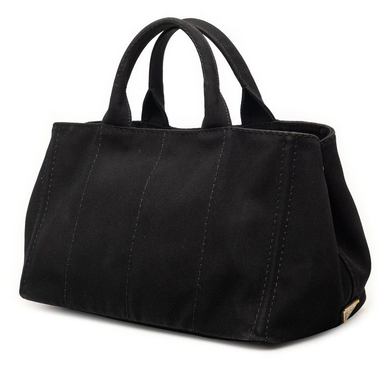 Prada Canapa Large Tote Shoulder Bag 2-Way Black Canvas — view 2