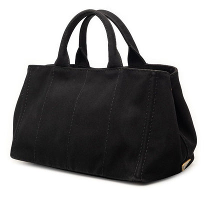 Prada Canapa Large Tote Shoulder Bag 2-Way Black Canvas — view 2