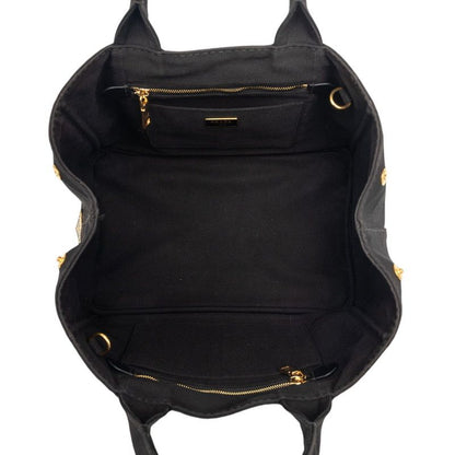 Prada Canapa Large Tote Shoulder Bag 2-Way Black Canvas — view 4