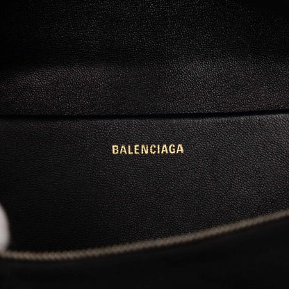 Balenciaga Veneer XS Belt Bag Chain Charm Black Canvas Leather — view 7