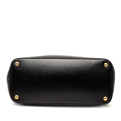 Prada Saffiano Handbag Black Nylon Leather — view 3
