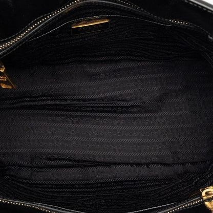 Prada Saffiano Handbag Black Nylon Leather — view 4