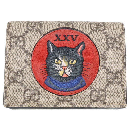 Gucci Mystic Cat GG Supreme Compact Wallet
