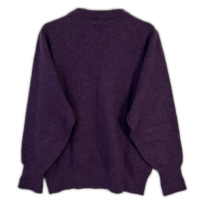 Saint Laurent Yves Purple Logo YSL Embroidery Knit Sweater — view 2