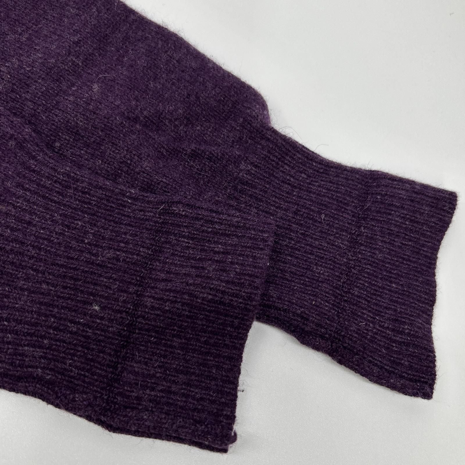Saint Laurent Yves Purple Logo YSL Embroidery Knit Sweater — view 8