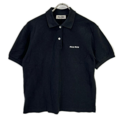 Miu Miu Black Cotton Pique Polo