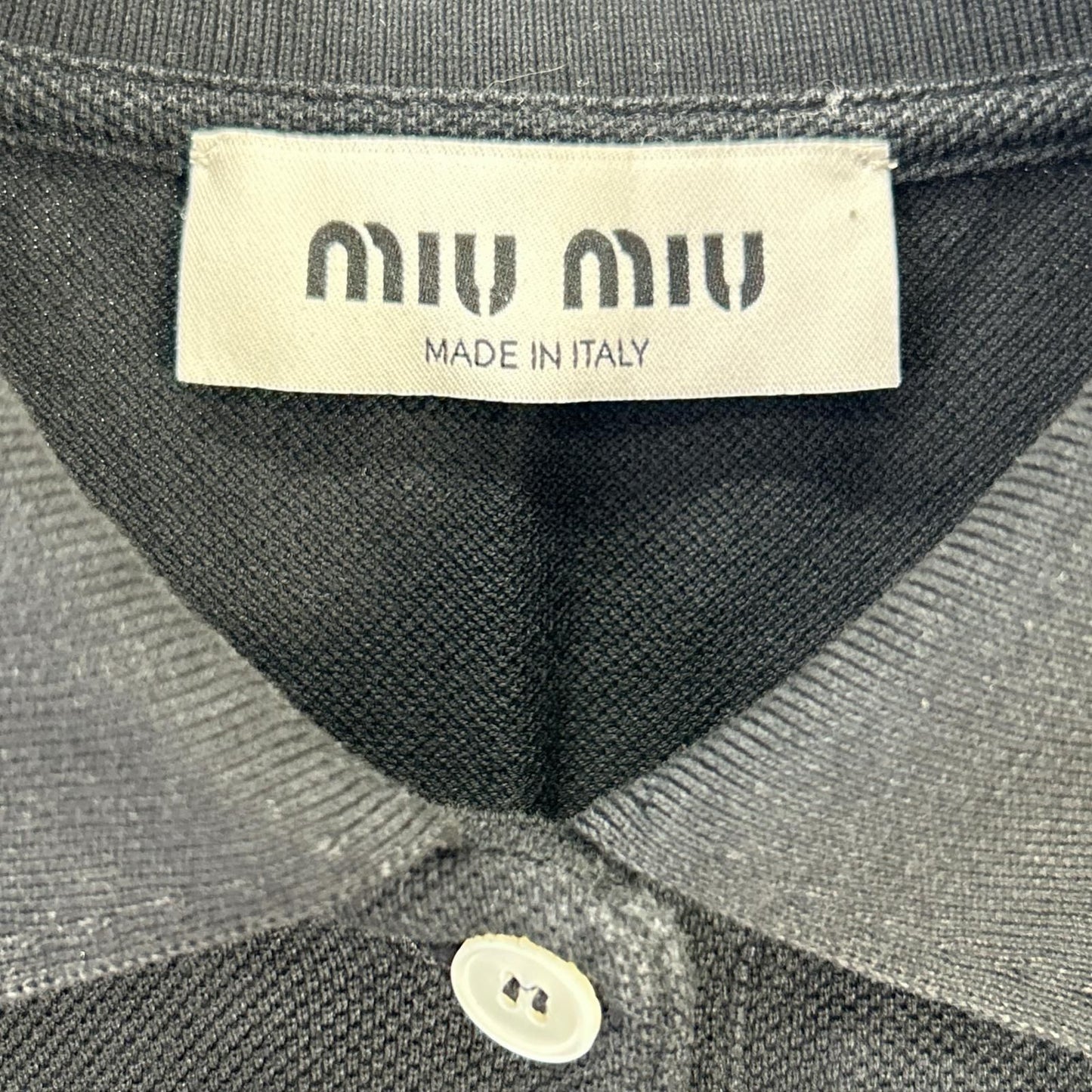 Miu Miu Black Cotton Pique Polo — view 3