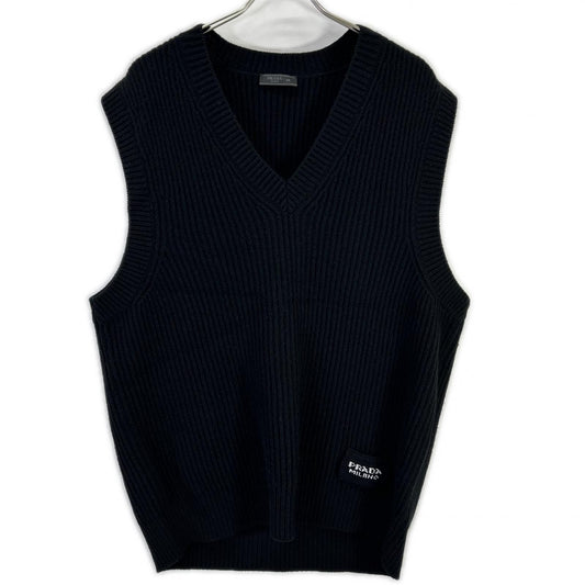 Prada Black Logo Knit Vest 46