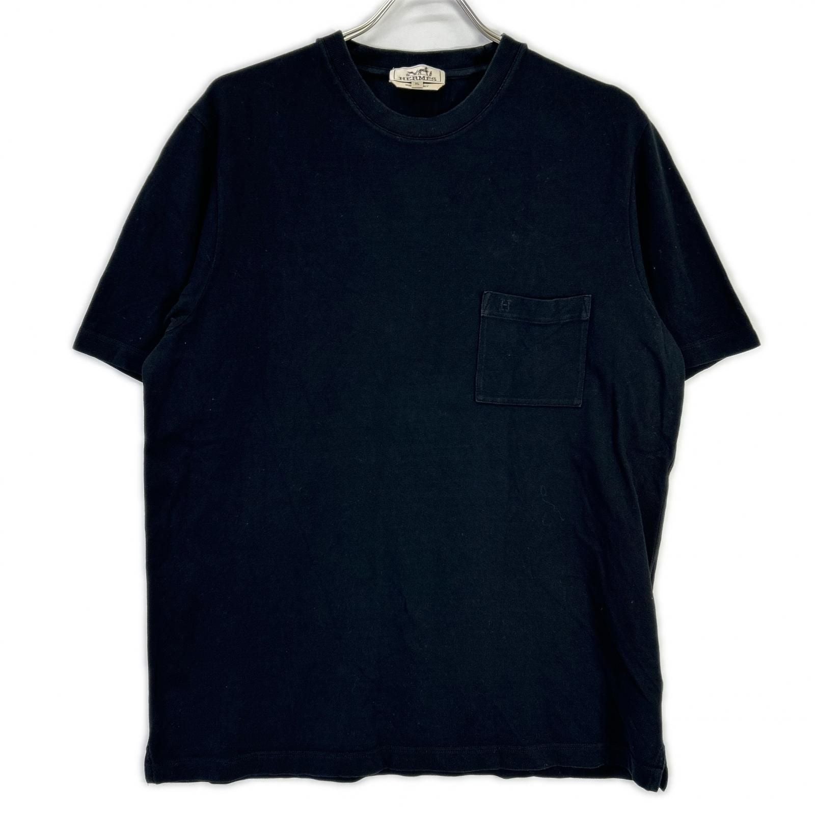 Hermes Black Cotton Embroidery Short Sleeve T-Shirt XL