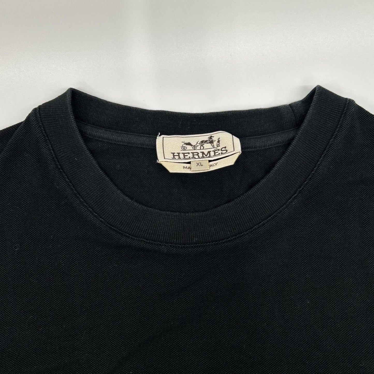 Hermes Black Cotton Embroidery Short Sleeve T-Shirt XL — view 6