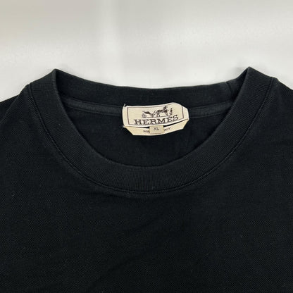 Hermes Black Cotton Embroidery Short Sleeve T-Shirt XL — view 6